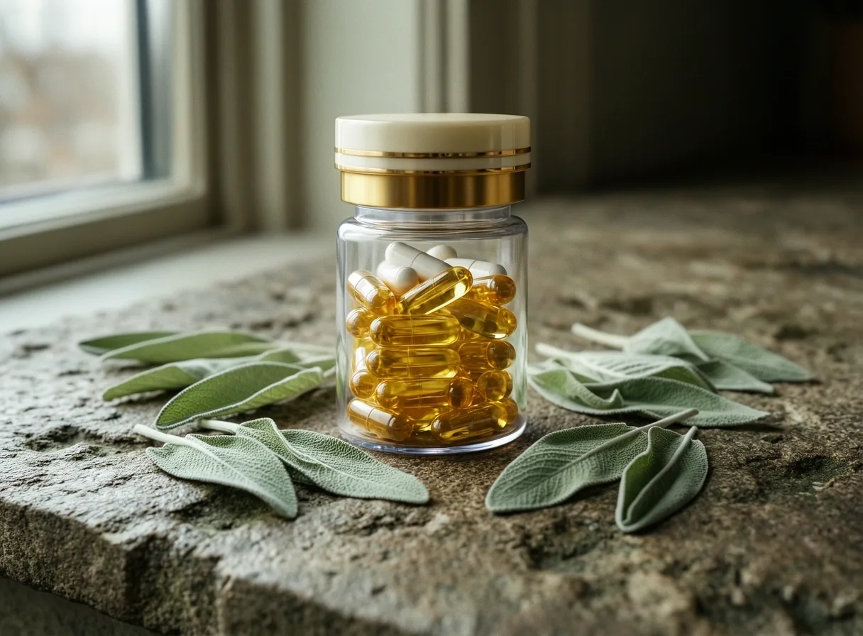 Naturalne suplementy dla mężczyzn w szklanym opakowaniu