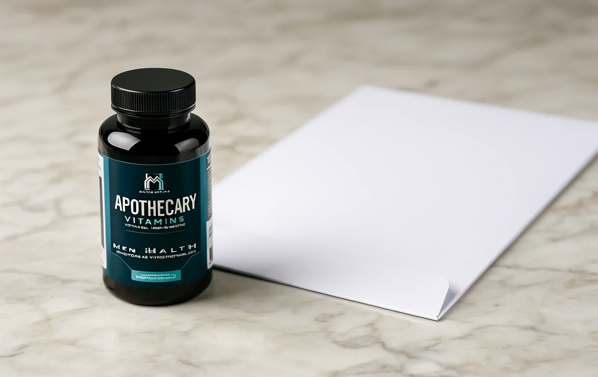 Premium amber glass supplement bottle